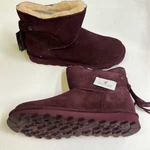 Bearpaw Natalia wine purple women’s suede boots 9